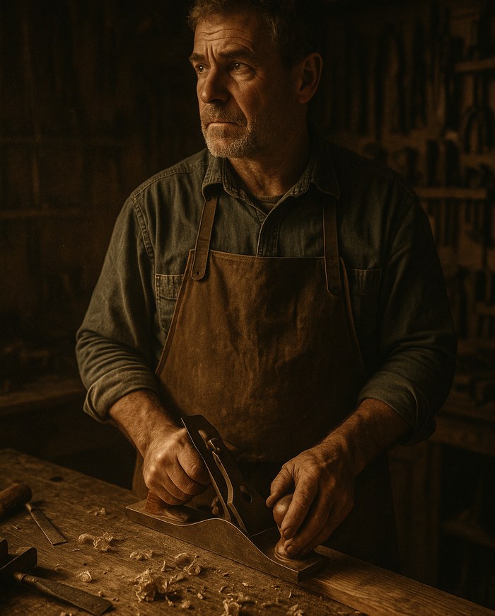 Kyle Igget at work in his Crockett, TX workshop